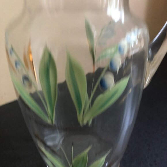 Antique Ruffled Edge Hand Painted Pitche - Picture 6 of 8